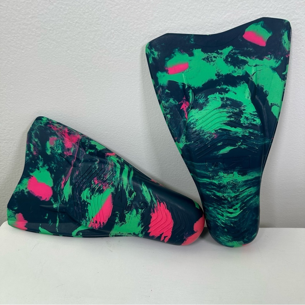 Speedo Kids' Swim Fin - Green Marble - Size: M Shoe Size: 1-2 Ages 3+ - Picture 3 of 7
